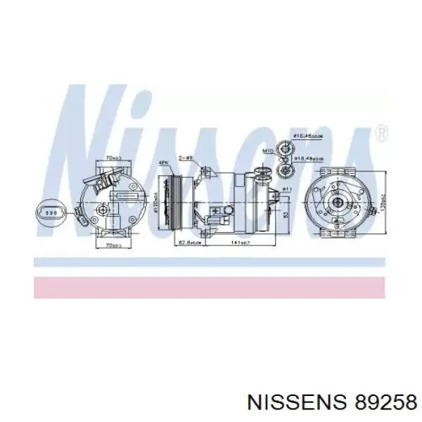 89258 Nissens compresor de aire acondicionado