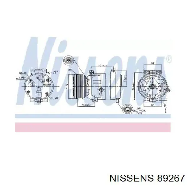 89267 Nissens compresor de aire acondicionado