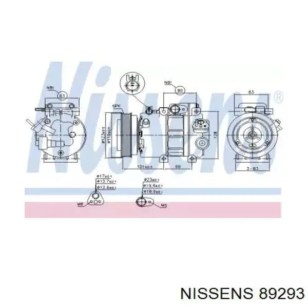 89293 Nissens compresor de aire acondicionado
