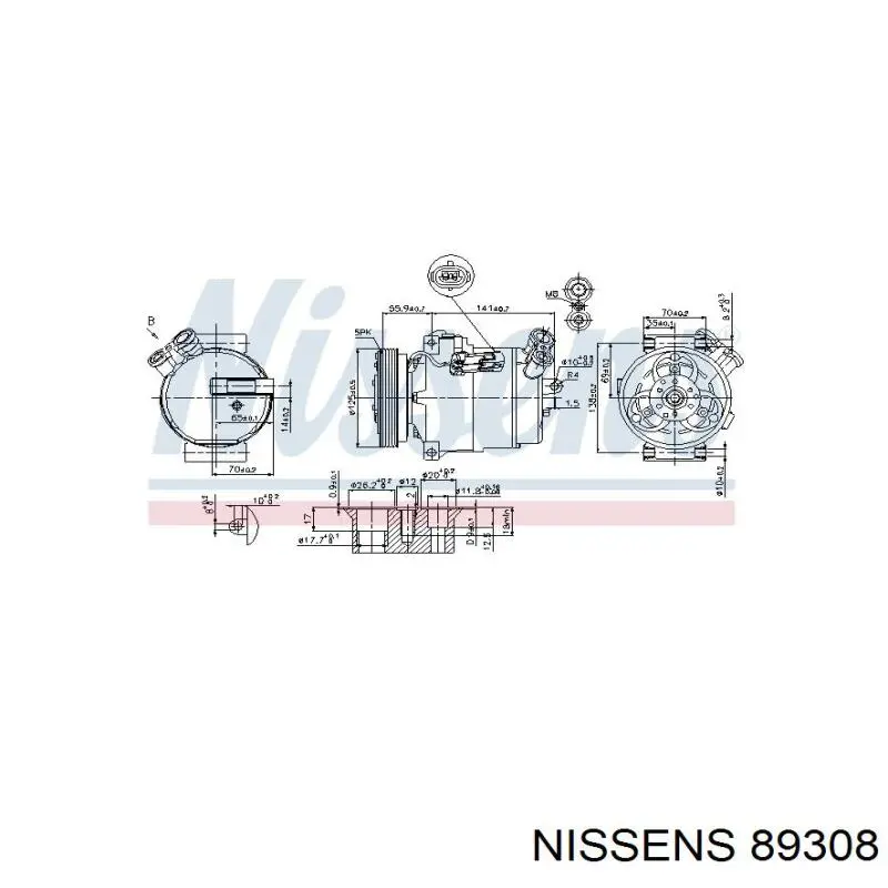 89308 Nissens compresor de aire acondicionado