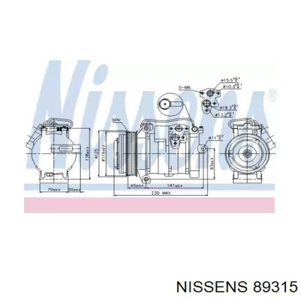 Compresor de ac Nissens 89315