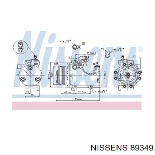 Comprar 89349 Nissens Compresor de aire acondicionado coche
