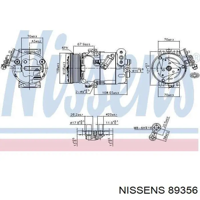 89356 Nissens compresor de aire acondicionado