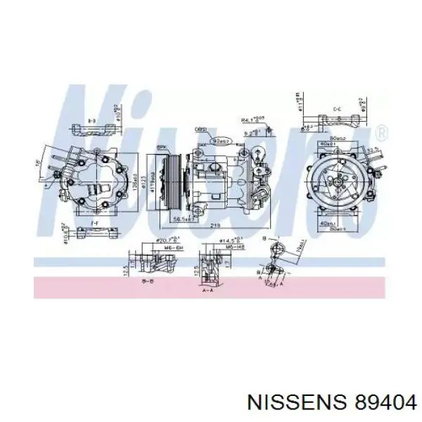 Compresor de aire acondicionado 89404 Nissens