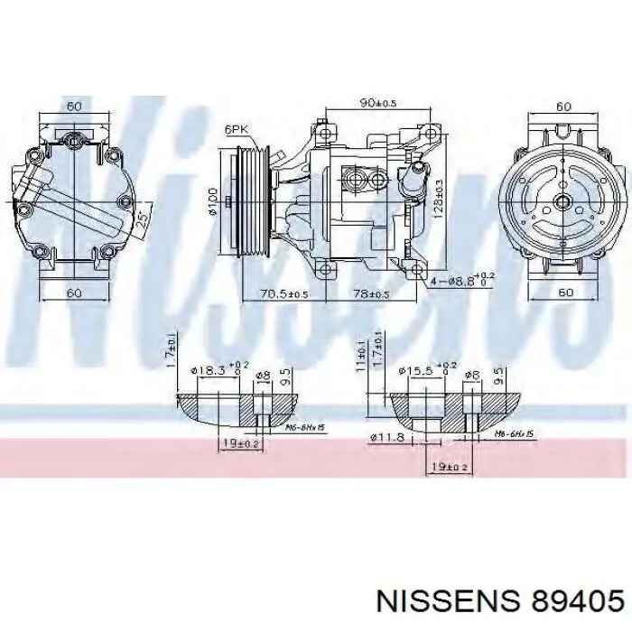 89405 Nissens compresor de aire acondicionado