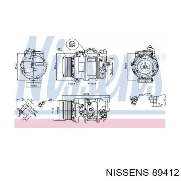 Comprar 89412 Nissens Compresor de aire acondicionado coche