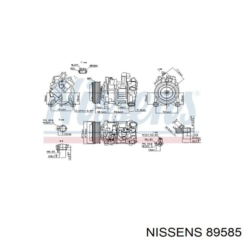 Compresor de aire acondicionado 89585 Nissens