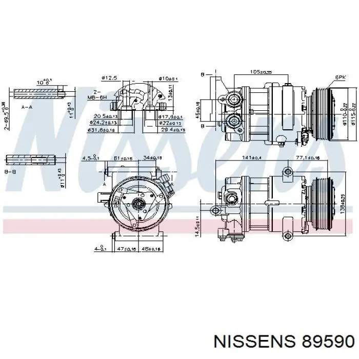 89590 Nissens compresor de aire acondicionado