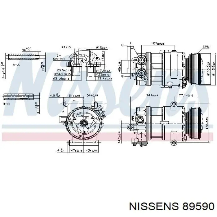 Compresor ac Nissens 89590 precio, desde 124,87 EUR