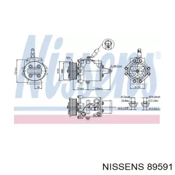 Compresor ac Nissens 89591 precio, desde 286,37 EUR