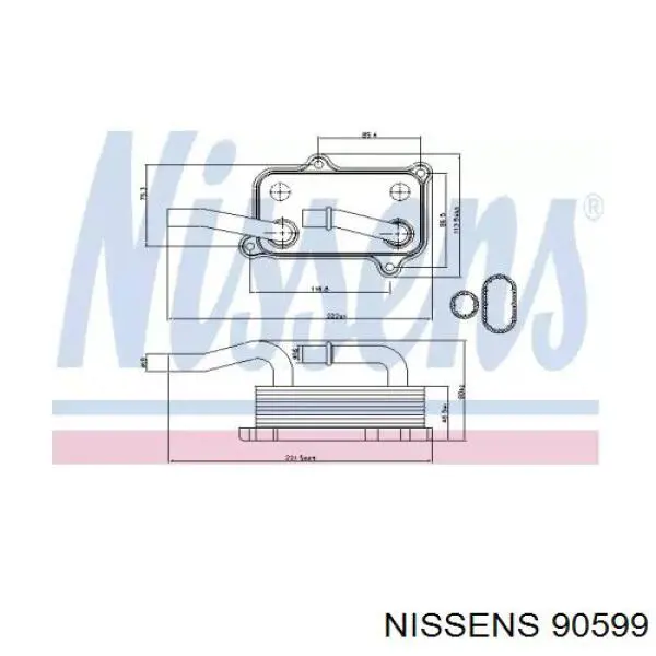 Radiador de aceite NISSENS 90599