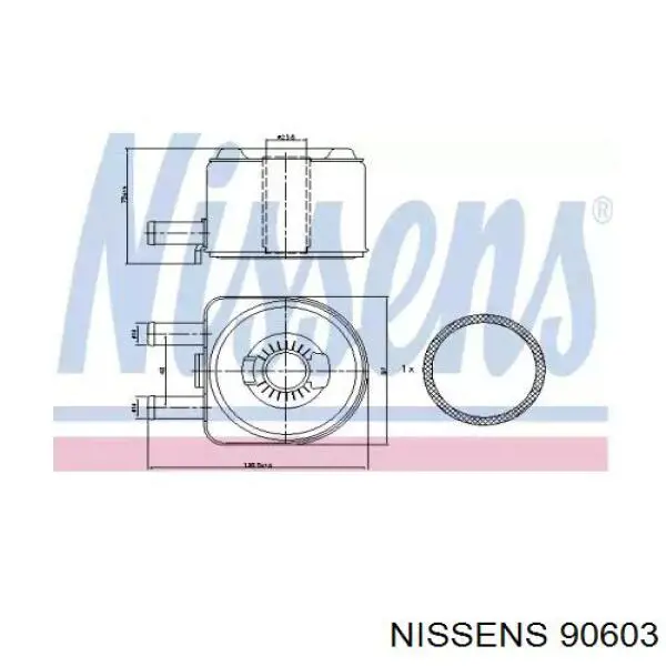 Radiador de aceite debajo del filtro 90603 Nissens