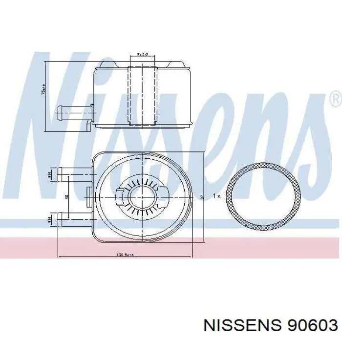 90603 Nissens radiador de aceite, bajo de filtro