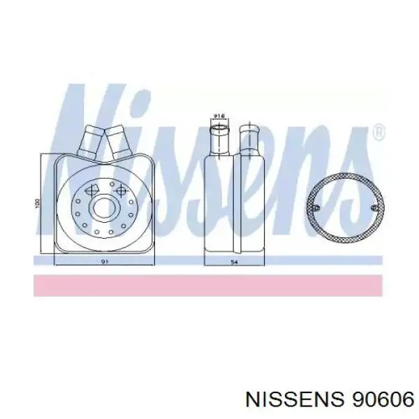 90606 Nissens Radiador de aceite debajo del filtro