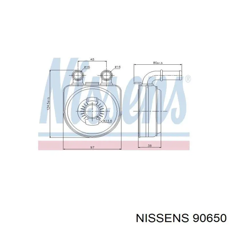 90650 Nissens radiador de aceite, bajo de filtro