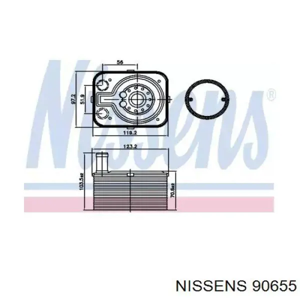 90655 Nissens radiador de aceite, bajo de filtro