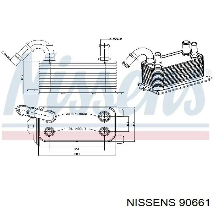 90661 Nissens radiador de aceite