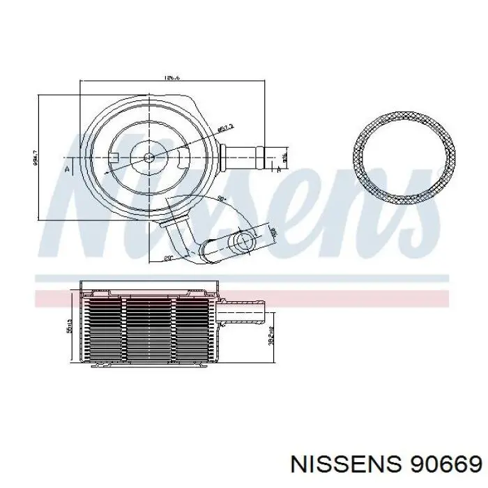 90669 Nissens radiador de aceite, bajo de filtro
