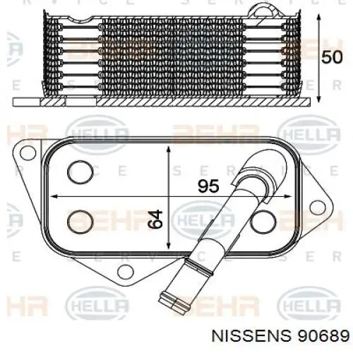 90689 Nissens radiador de aceite, bajo de filtro