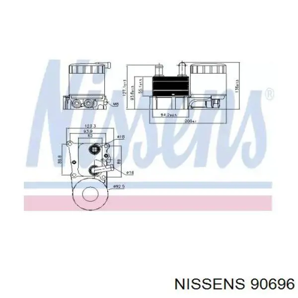 Portafiltro de aceite 90696 Nissens