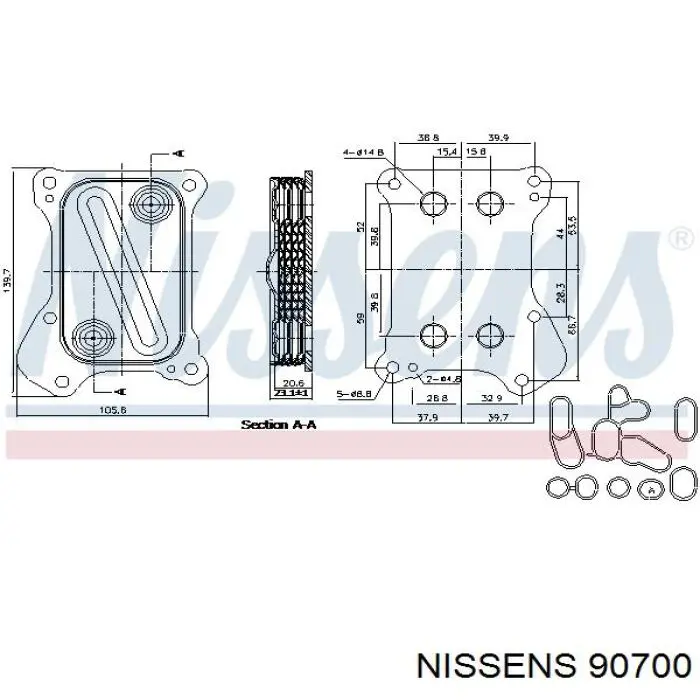 90700 Nissens radiador de aceite