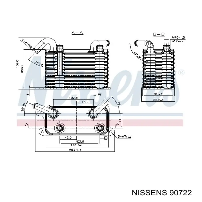 Comprar 90722 Nissens Radiador de refrigeración de la transmisión