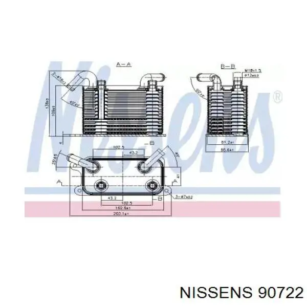90722 Nissens radiador de aceite