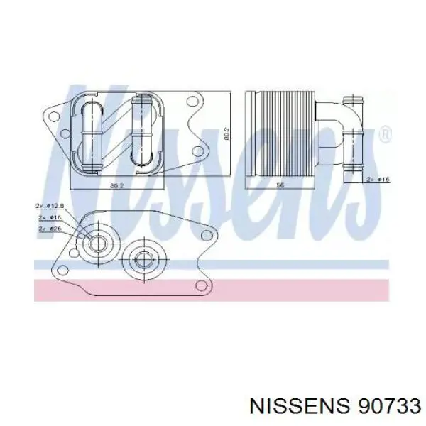 90733 Nissens radiador enfriador de la transmision/caja de cambios