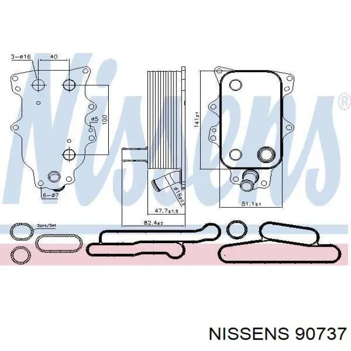 90737 Nissens radiador de aceite