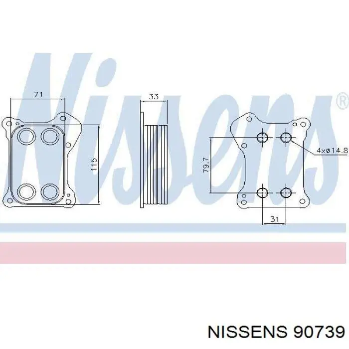 Radiador de aceite 90739 Nissens