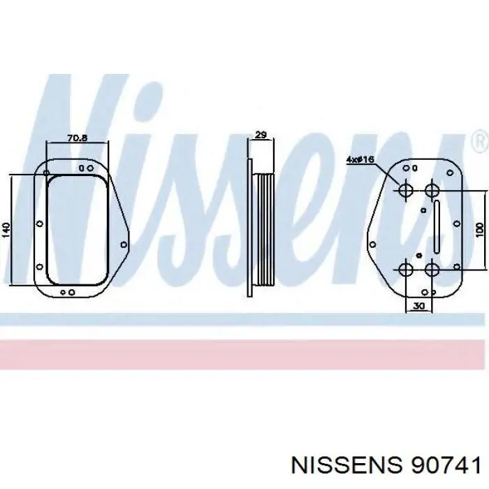 90741 Nissens radiador de aceite