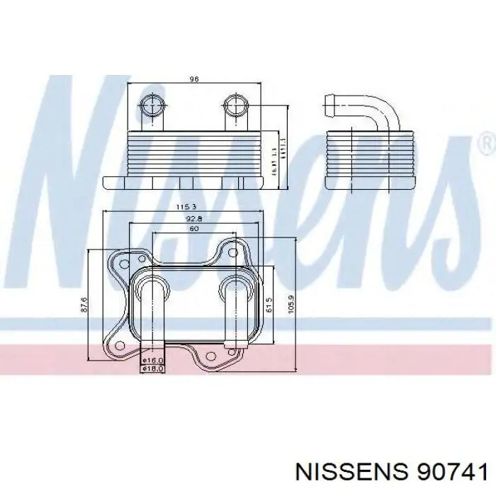 Radiador de aceite 90741 Nissens