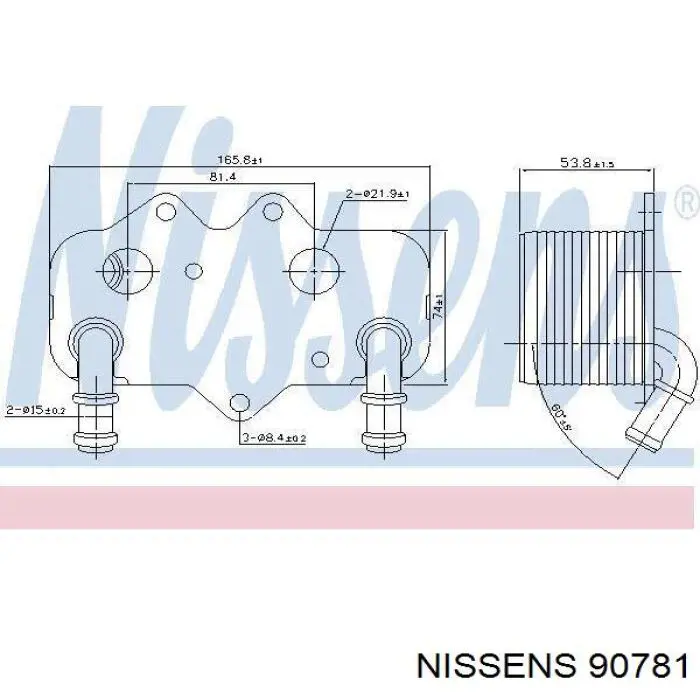 90781 Nissens radiador de aceite