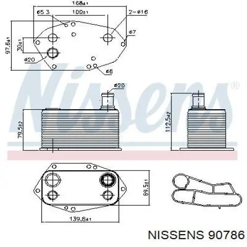 90786 Nissens radiador de aceite