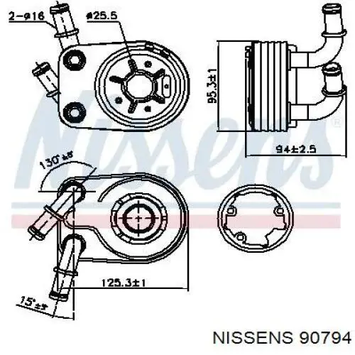 90794 Nissens radiador de aceite