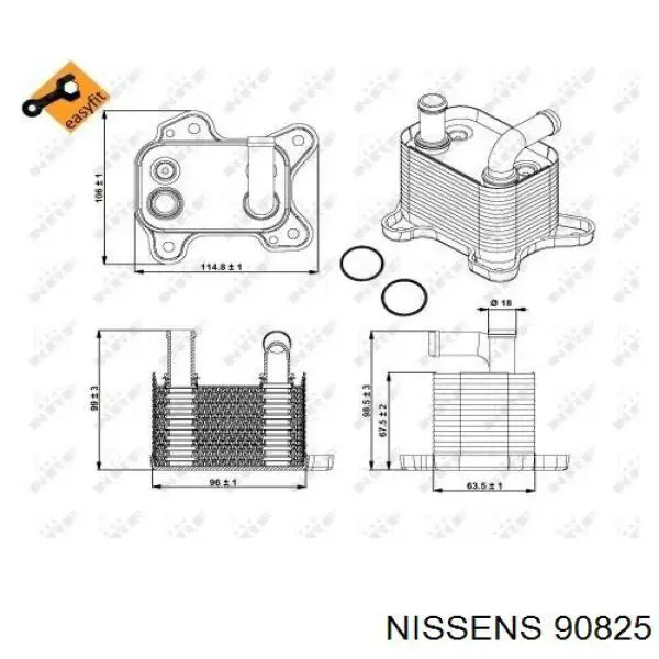 90825 Nissens radiador de aceite