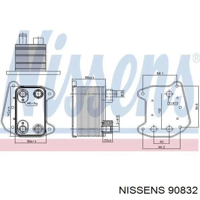 Radiador de aceite 90832 Nissens