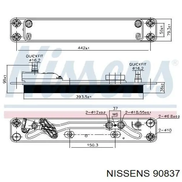 90837 Nissens radiador enfriador de la transmision/caja de cambios