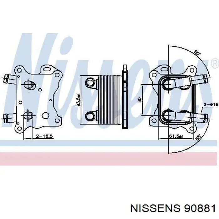90881 Nissens radiador de aceite