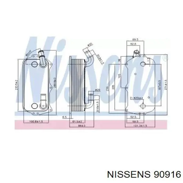90916 Nissens radiador de aceite