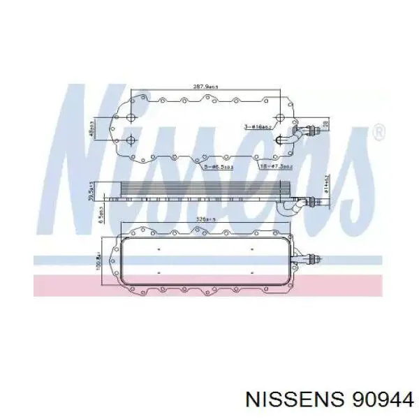 90944 Nissens radiador de aceite