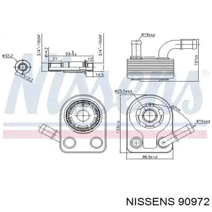 90972 Nissens radiador de aceite