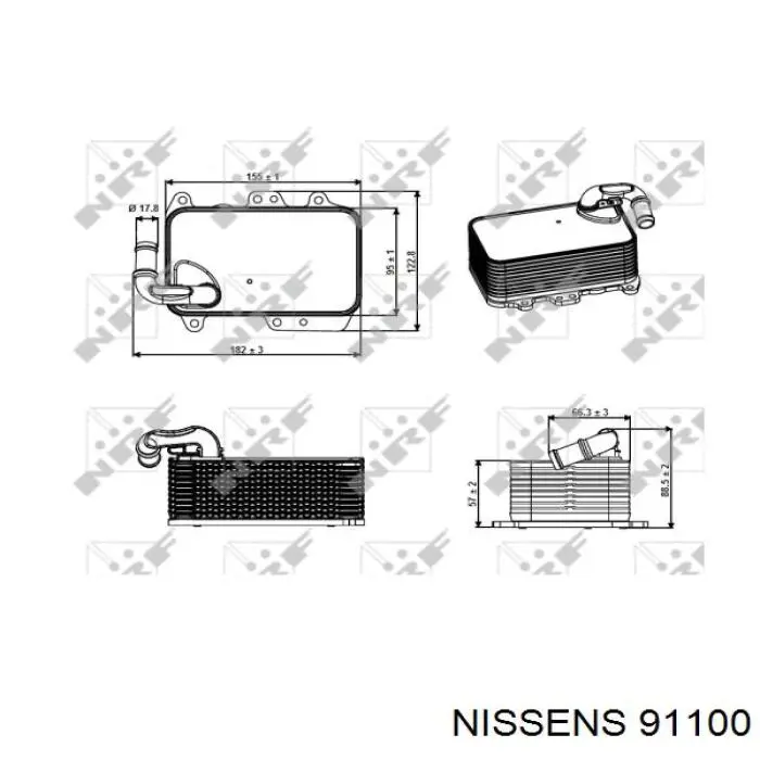 Radiador de aceite 91100 Nissens