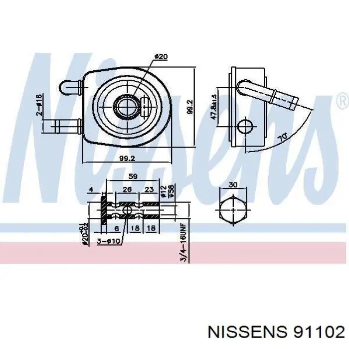 Radiador de refrigeración de la transmisión 91102 Nissens