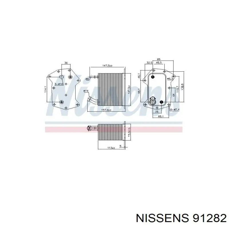 91282 Nissens caja, filtro de aceite