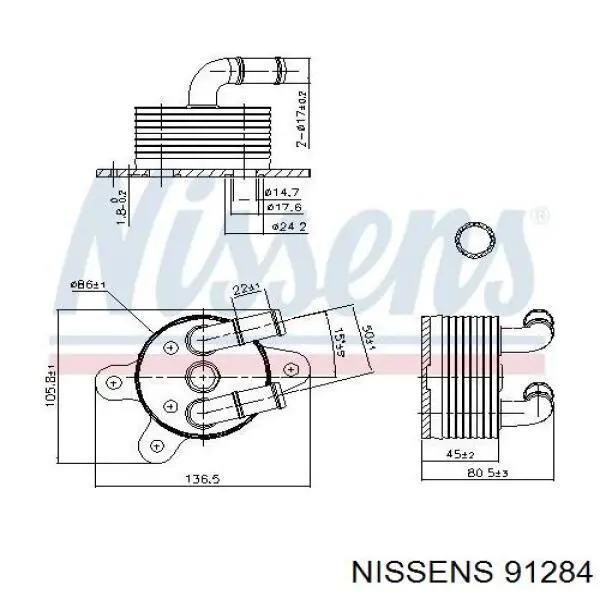 91284 Nissens radiador enfriador de la transmision/caja de cambios
