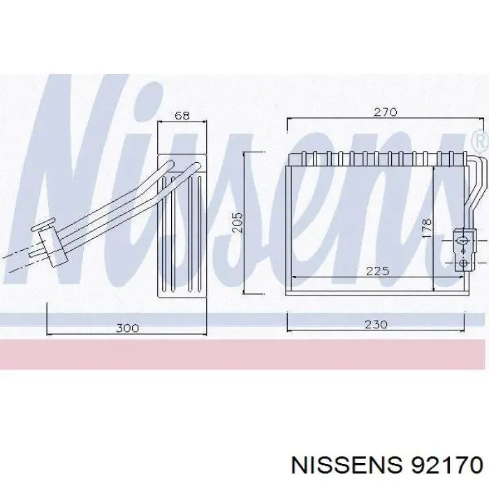 92170 Nissens evaporador, aire acondicionado