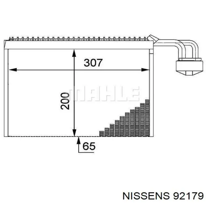 92179 Nissens evaporador, aire acondicionado