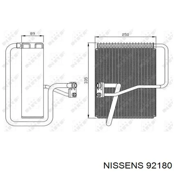 92180 Nissens evaporador, aire acondicionado