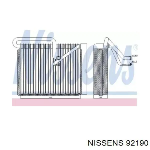 Evaporador de aire acondicionado Nissens 92190 precio, desde 88,02 EUR